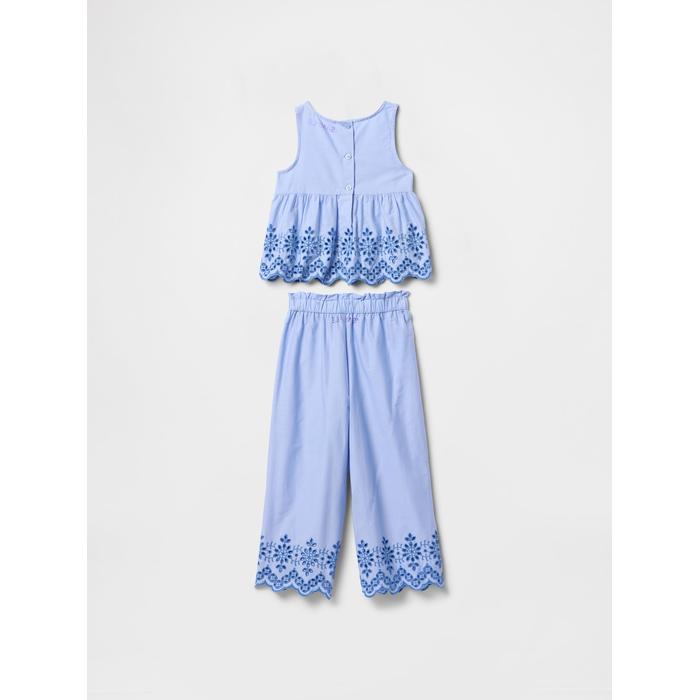 Eyelet Poplin Outfit Set цвет: Голубой