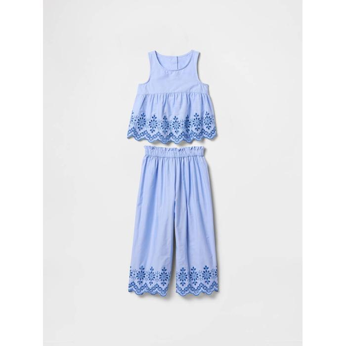 Eyelet Poplin Outfit Set цвет: Голубой