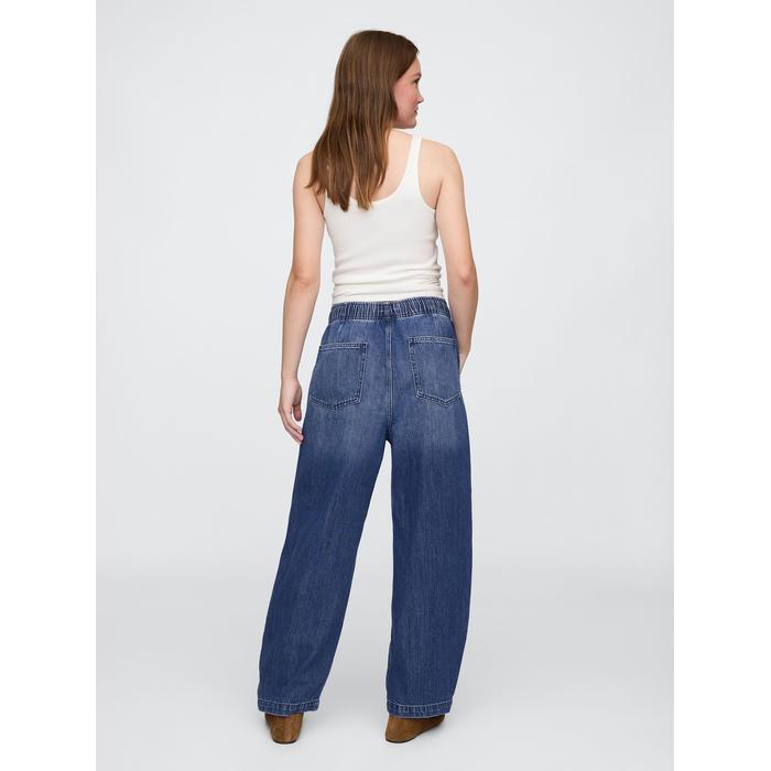 Mid Rise Supersoft Pull-On Barrel Jean Pantolon цвет: Голубой