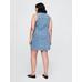 V Yaka Denim Mini Elbise цвет: Голубой