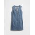 V Yaka Denim Mini Elbise цвет: Голубой