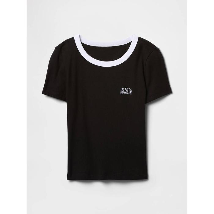 Футболка с укороченным логотипом Gap цвет: Чёрный