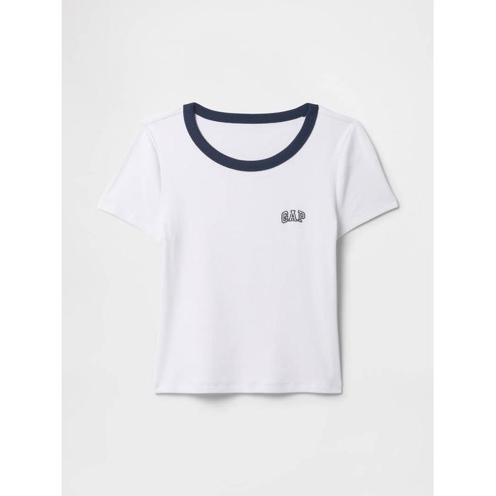 Футболка с укороченным логотипом Gap цвет: Белый