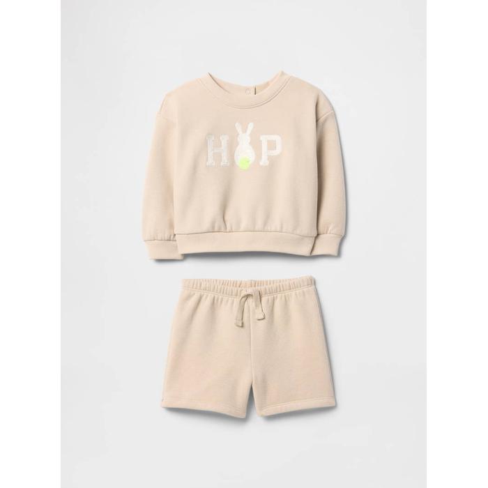Винтажный комплект одежды с логотипом Soft Gap цвет: Бежевый