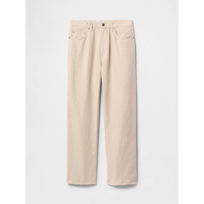 Keten Karışımlı 90's Loose Herringbone Pantolon цвет: Бежевый