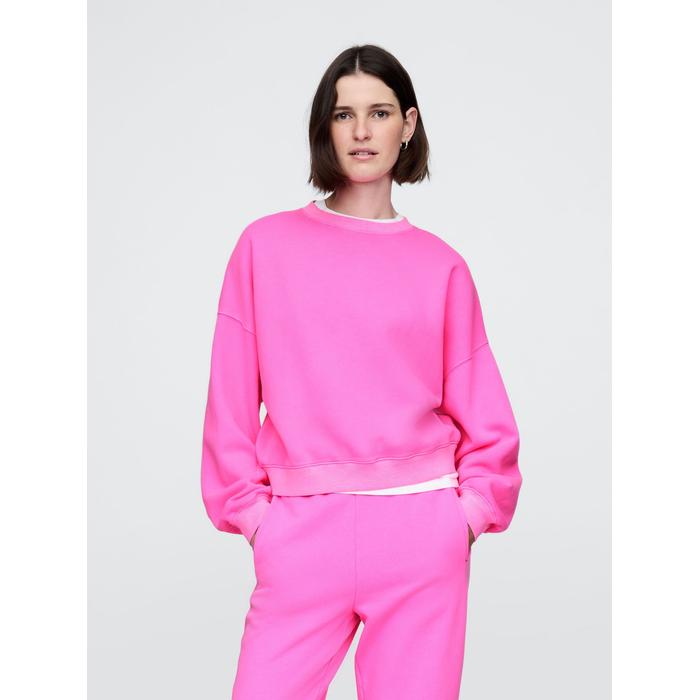 VintageSoft Bisiklet Yaka Crop Sweatshirt цвет: Розовый
