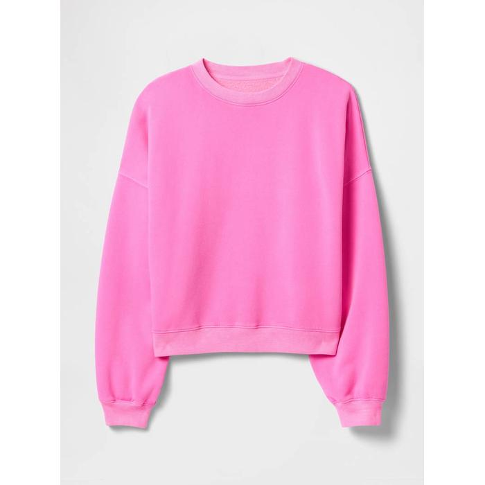 VintageSoft Bisiklet Yaka Crop Sweatshirt цвет: Розовый
