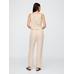 Mid Rise Keten Karışımlı Pull-On Pantolon цвет: Бежевый