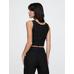 Keten Karışımlı Crop Askılı Bluz цвет: Чёрный