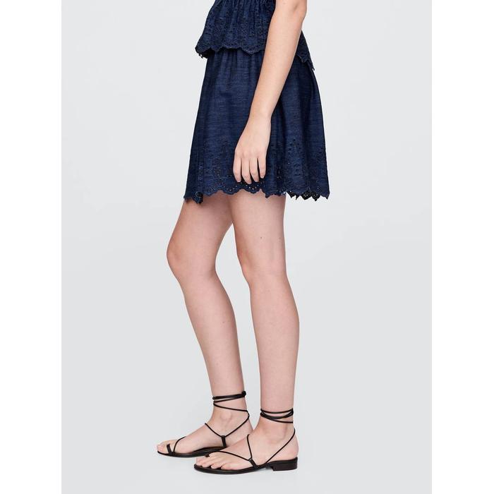 Fisto İşlemeli Denim Mini Etek цвет: Синий