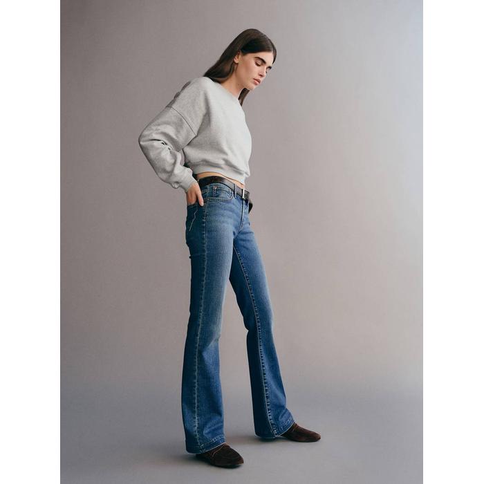 Low Rise Straight Jean Pantolon цвет: Голубой