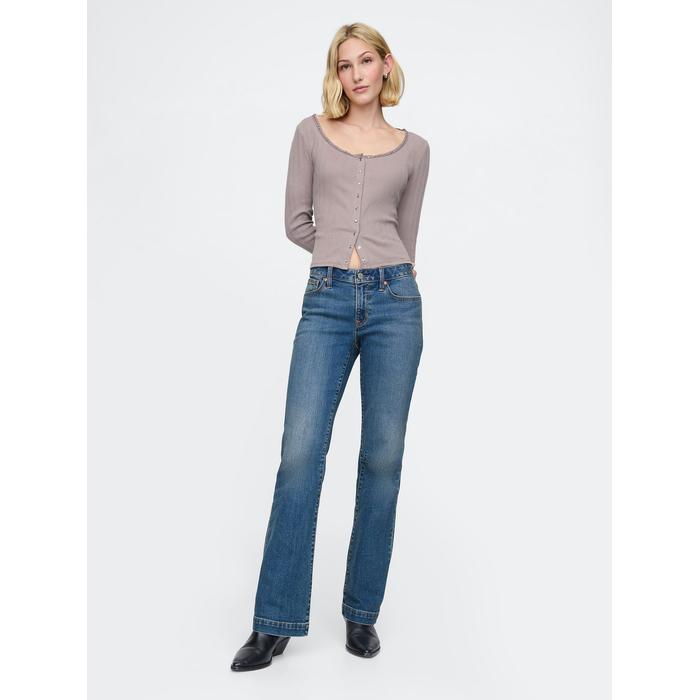 Low Rise Straight Jean Pantolon цвет: Голубой