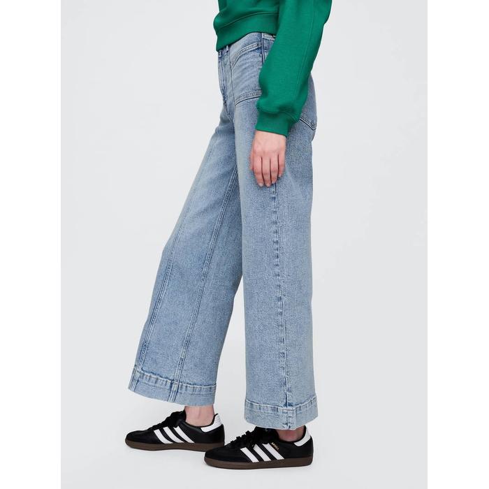 High Rise Wide-Leg Jean Pantolon цвет: Голубой