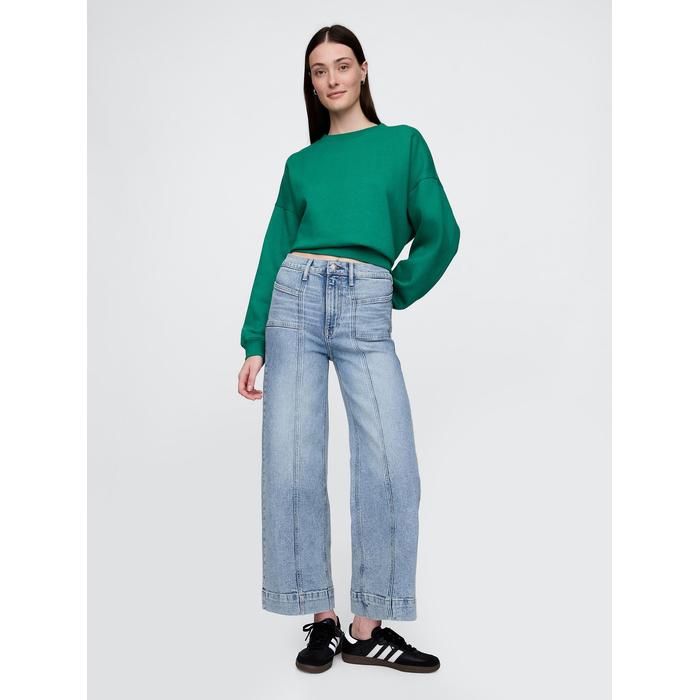 High Rise Wide-Leg Jean Pantolon цвет: Голубой