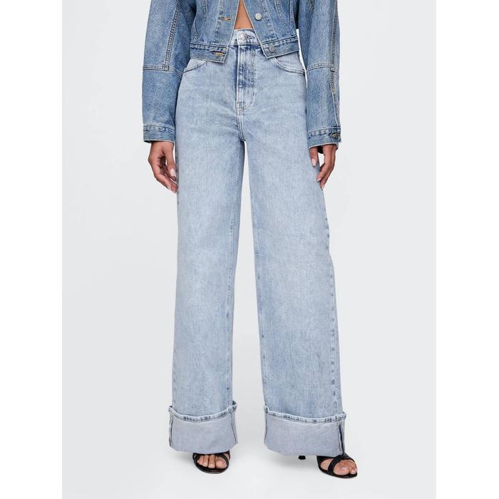 High Rise Wide Leg Jean Pantolon цвет: Голубой