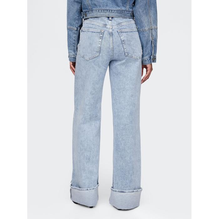 High Rise Wide Leg Jean Pantolon цвет: Голубой