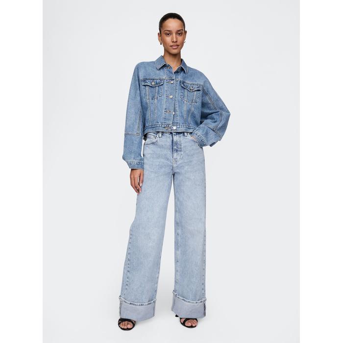 High Rise Wide Leg Jean Pantolon цвет: Голубой