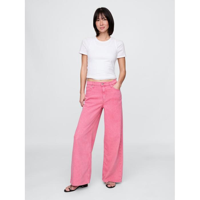 Mid Rise UltraSoft Baggy Jean Pantolon цвет: Розовый