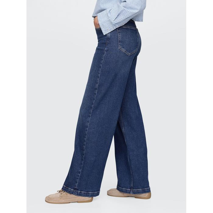 High Rise Stride Wide-Leg Curvy Jean Pantolon цвет: Синий