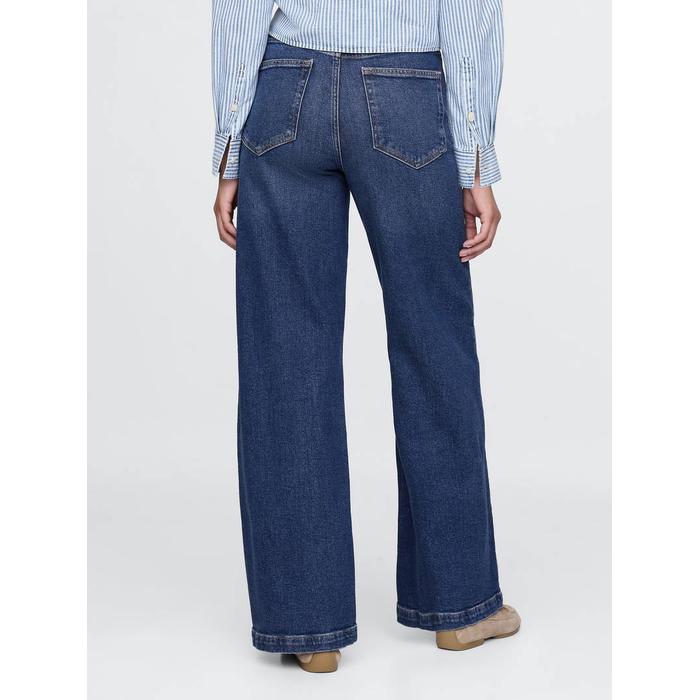 High Rise Stride Wide-Leg Curvy Jean Pantolon цвет: Синий