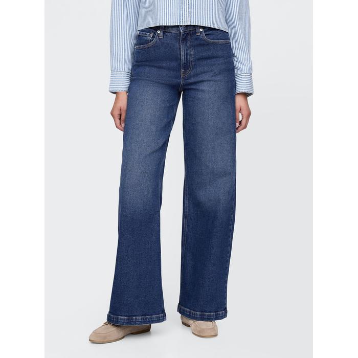 High Rise Stride Wide-Leg Curvy Jean Pantolon цвет: Синий