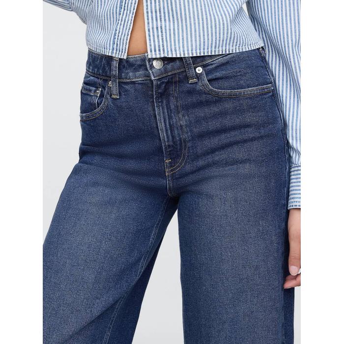 High Rise Stride Wide-Leg Curvy Jean Pantolon цвет: Синий