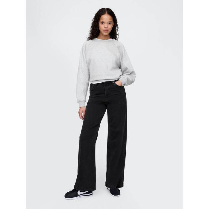 High Rise Stride Wide-Leg Curvy Jean Pantolon цвет: Чёрный