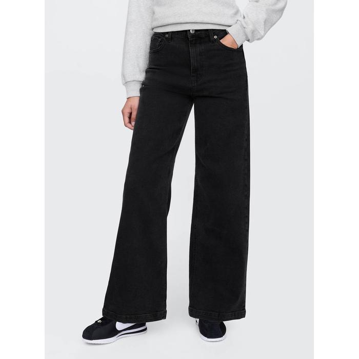 High Rise Stride Wide-Leg Curvy Jean Pantolon цвет: Чёрный