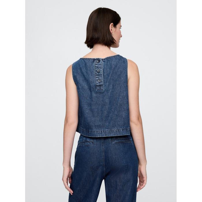 UltraSoft Denim Crop Bluz цвет: Синий