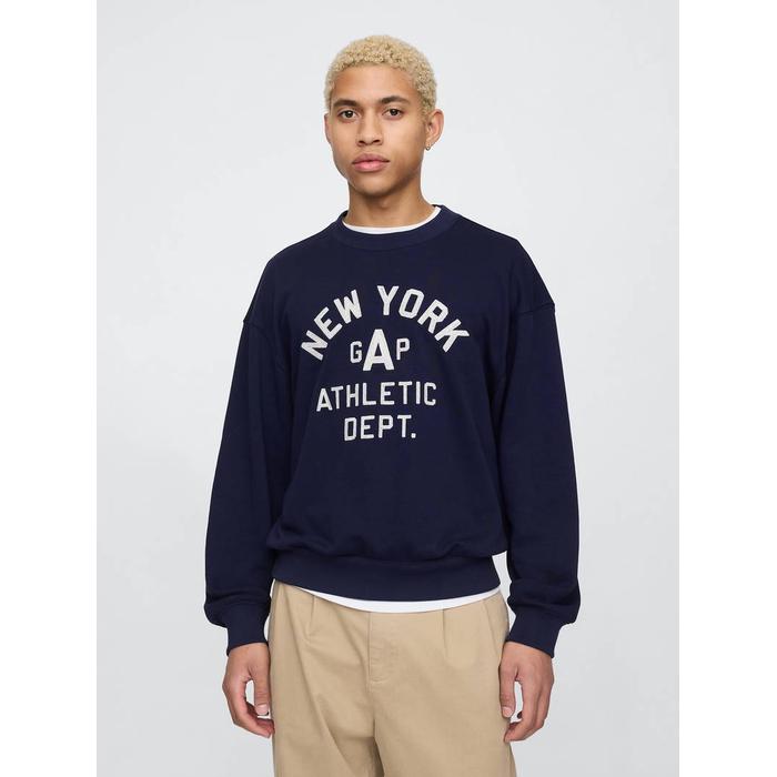 Винтажная толстовка с логотипом New York Gap цвет: Синий