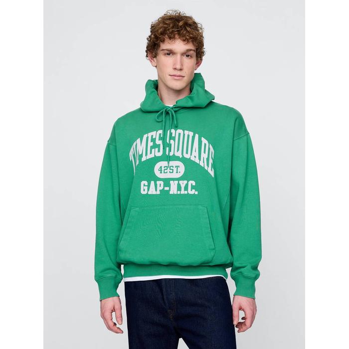 Gap Logo NYC Kapüşonlu Sweatshirt цвет: Зелёный