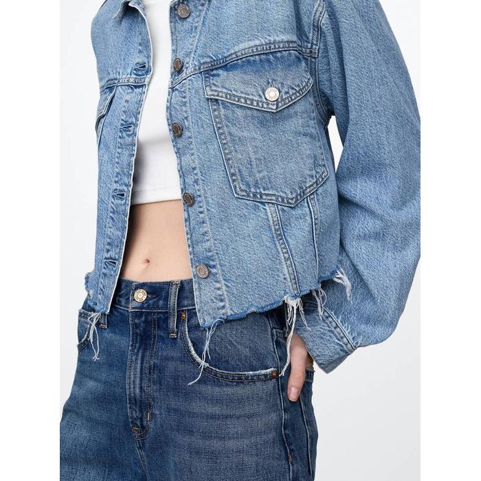 UltraSoft Relaxed Crop Icon Denim Ceket цвет: Голубой