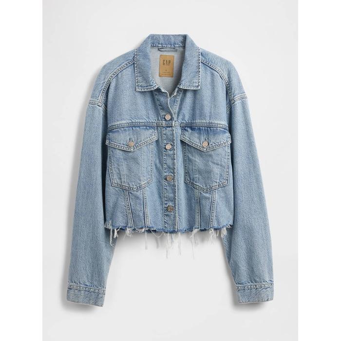 UltraSoft Relaxed Crop Icon Denim Ceket цвет: Голубой