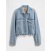 UltraSoft Relaxed Crop Icon Denim Ceket цвет: Голубой