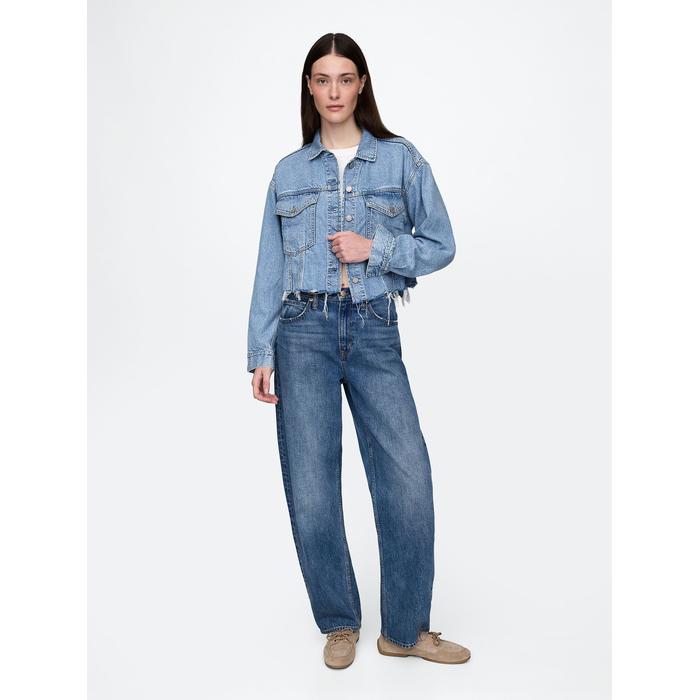 UltraSoft Relaxed Crop Icon Denim Ceket цвет: Голубой