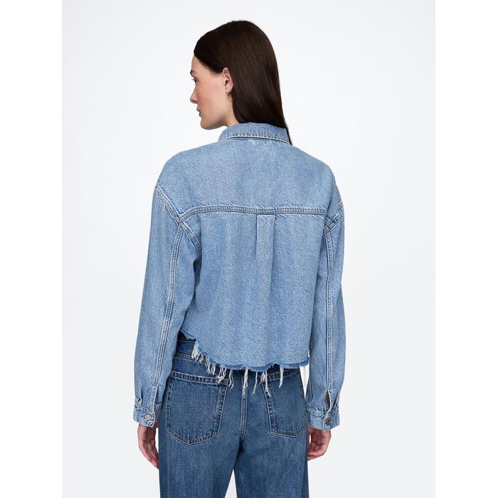 UltraSoft Relaxed Crop Icon Denim Ceket цвет: Голубой