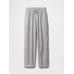 Mid Rise Keten Karışımlı Çizgili Kolay Pantolon цвет: Белый