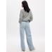 High Rise Wide-Leg Pull-On Jean Pantolon