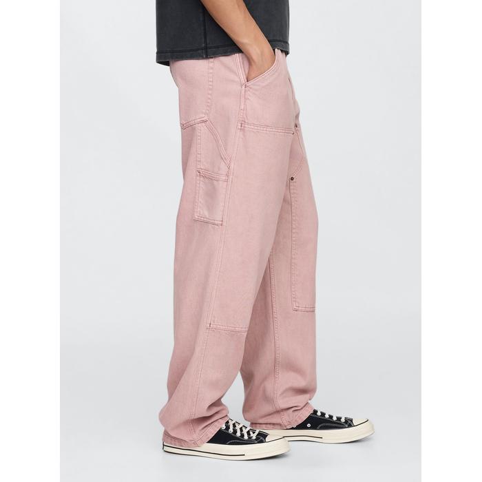UltraSoft Double-Knee Carpenter Baggy Jean Pantolon цвет: Розовый