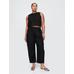 Mid Rise Keten Karışımlı Barrel Pantolon цвет: Чёрный