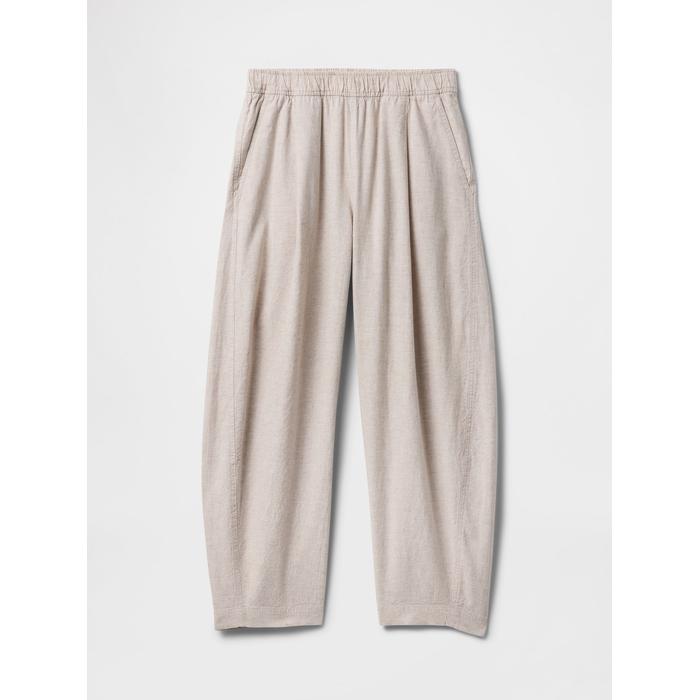 Mid Rise Keten Karışımlı Barrel Pantolon цвет: Бежевый