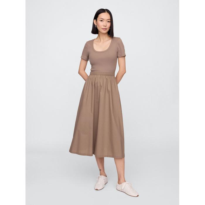 Poplin Midi Elbise цвет: Бежевый