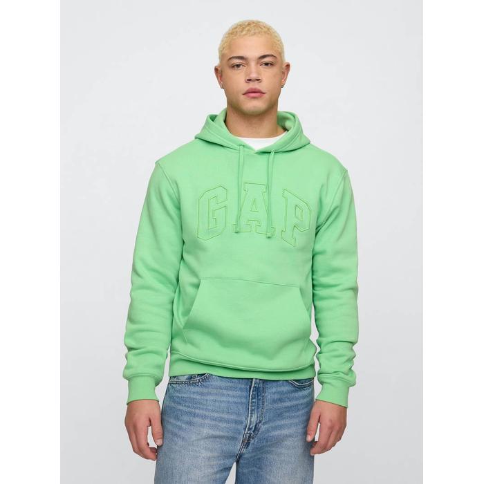 Gap Logo Relaxed Fleece Sweatshirt цвет: Зелёный