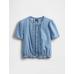 Dantel Detaylı Crop Denim Bluz