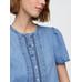 Dantel Detaylı Crop Denim Bluz