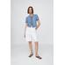 Dantel Detaylı Crop Denim Bluz