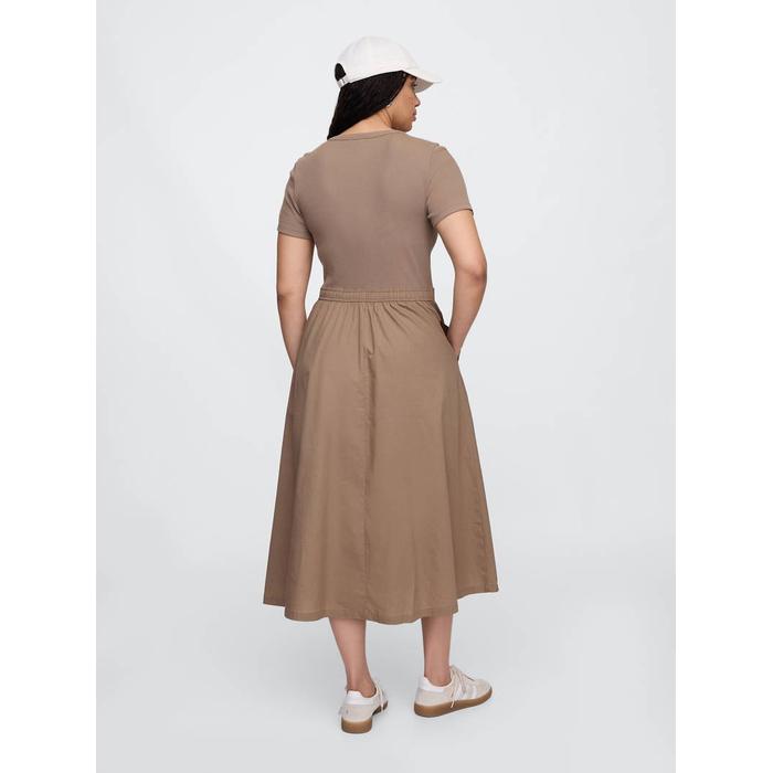 Poplin Midi Elbise цвет: Бежевый