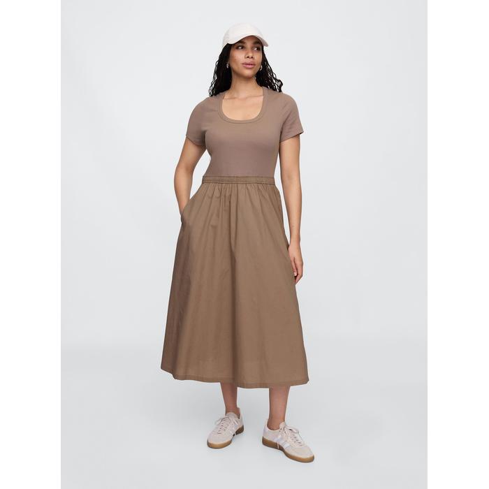 Poplin Midi Elbise цвет: Бежевый