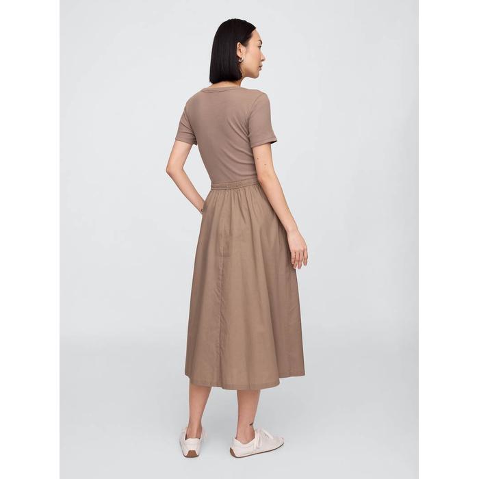 Poplin Midi Elbise цвет: Бежевый