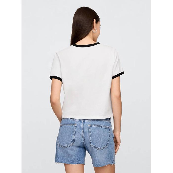 Футболка с укороченным логотипом Gap цвет: Белый